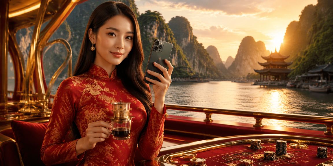 Thành viên tại Ninh Bình chơi baccarat trực tuyến với trang phục áo dài truyền thống