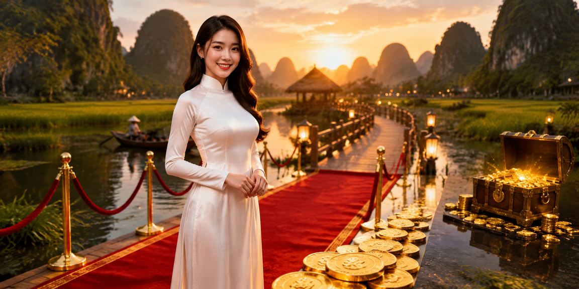 Người phụ nữ mặc áo dài tại Ninh Bình đặt cược bóng đá trực tuyến trên điện thoại